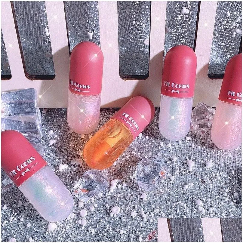 fit colors mini capsule shape lip gloss moisturizing transparent color-changing lipgloss oil plump lips cosmetic makeup