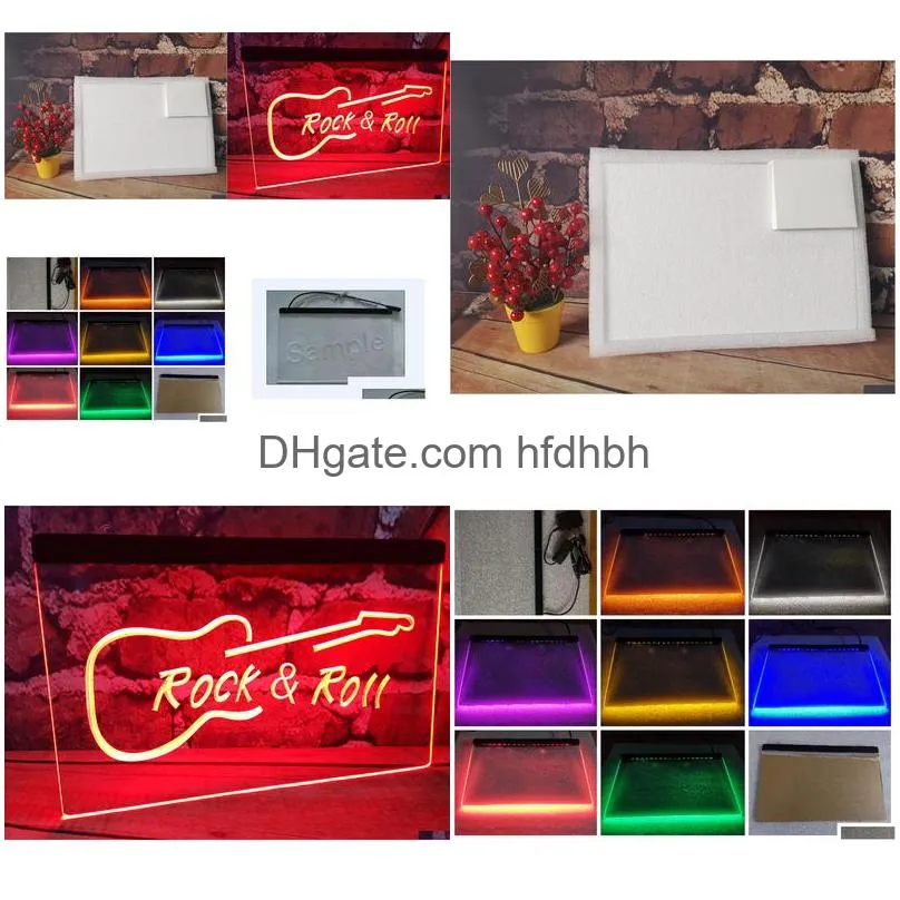 rock and roll guitar music beer bar pub club 3d signs led neon light sign home decor crafts