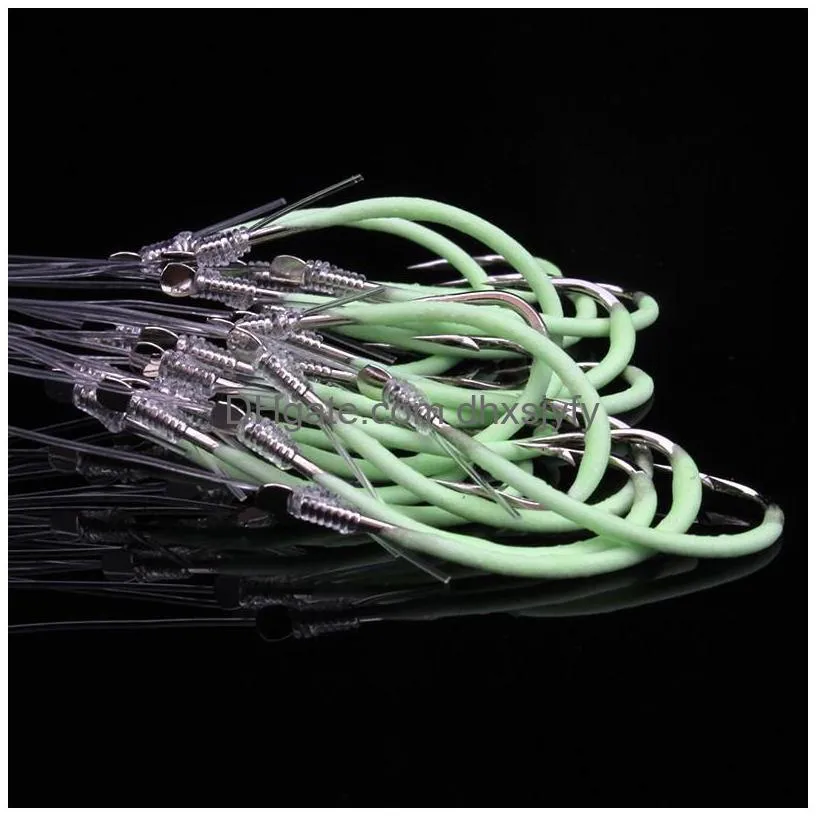 3 sizes 20-24 luminous hook with line high carbon steel barbed hooks asian carp fishing gear 40 pieces lot f-70233g