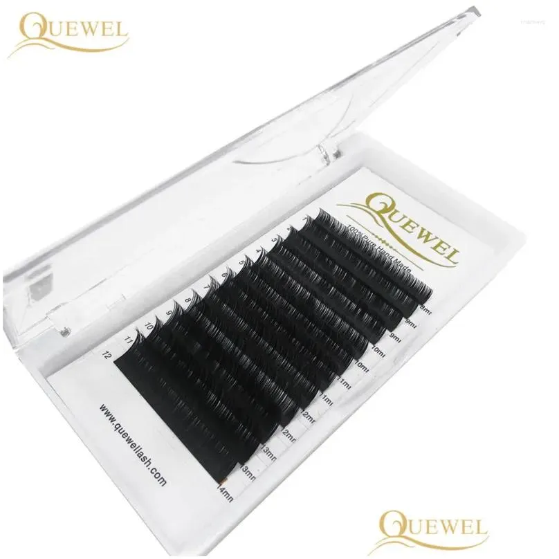 false eyelashes quewel 0.07mm eyelash extension 12lines/tray 8-15 mixed c/cc/d curl silk volume eye lashes makeup faux mink