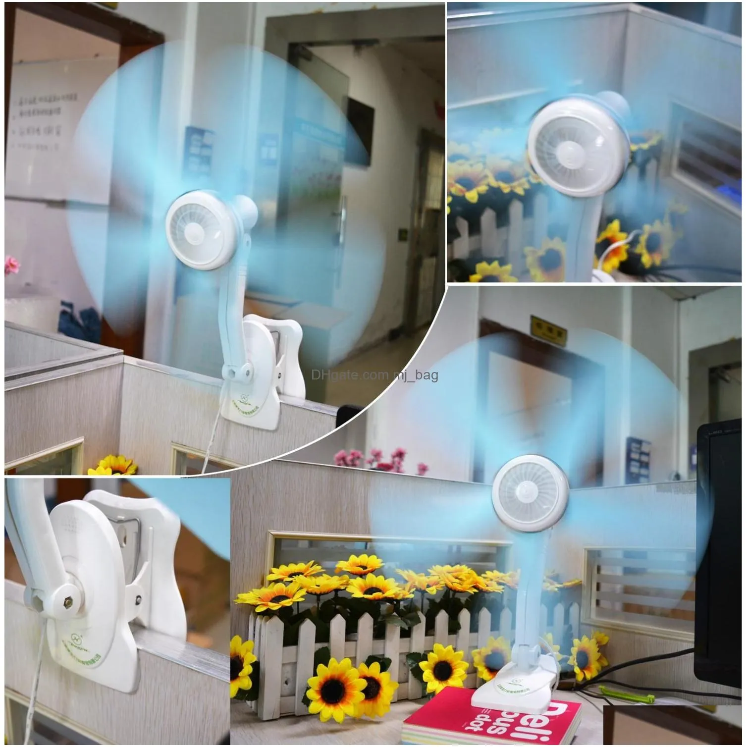 Fans Mini Electric Fan 5 Leaves Clip Breezer Cooler Stroller S Mtifunction Wall Hanging Table Folder Itas6632A Drop Delivery Dhoa5