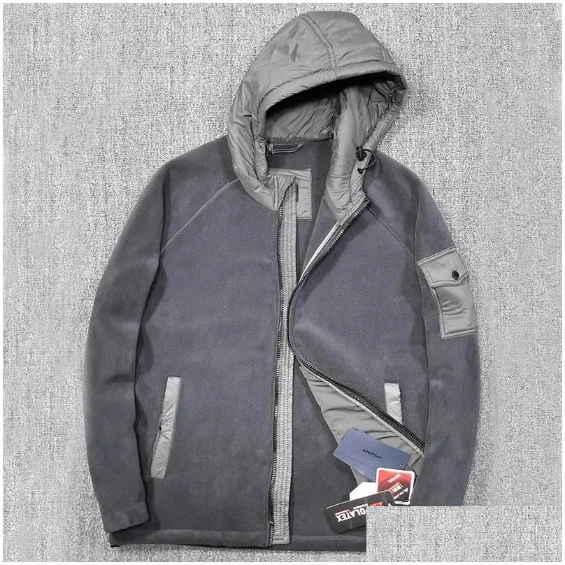 men`s jackets winter men hooded thicken jacket plush warm fleece casual coat loose outdoor male