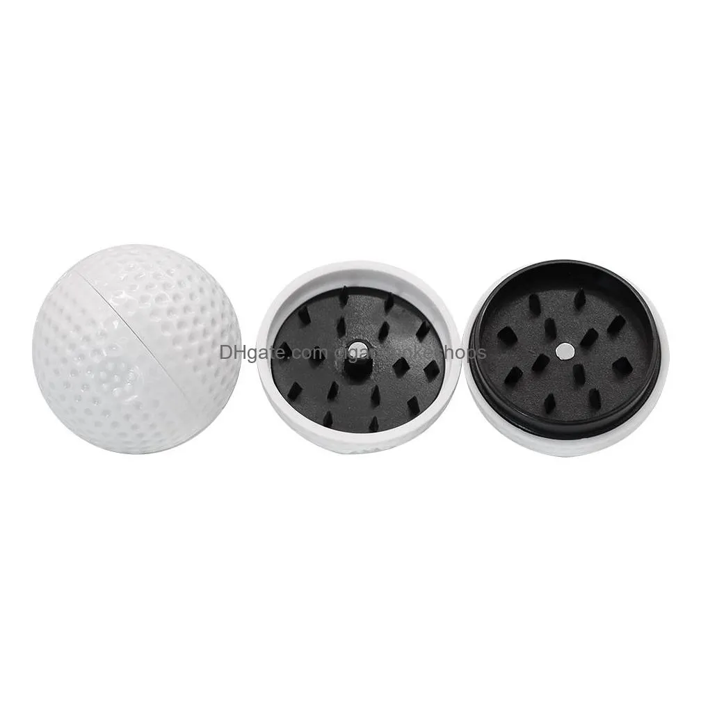 Herb Grinder 4M Herb Grinder 2 Layers Golf Ball White Acrylic Smoking Grinders 1.7 Inch Mini Plastic Smoke Tobacco Accessories Drop De Dhybi