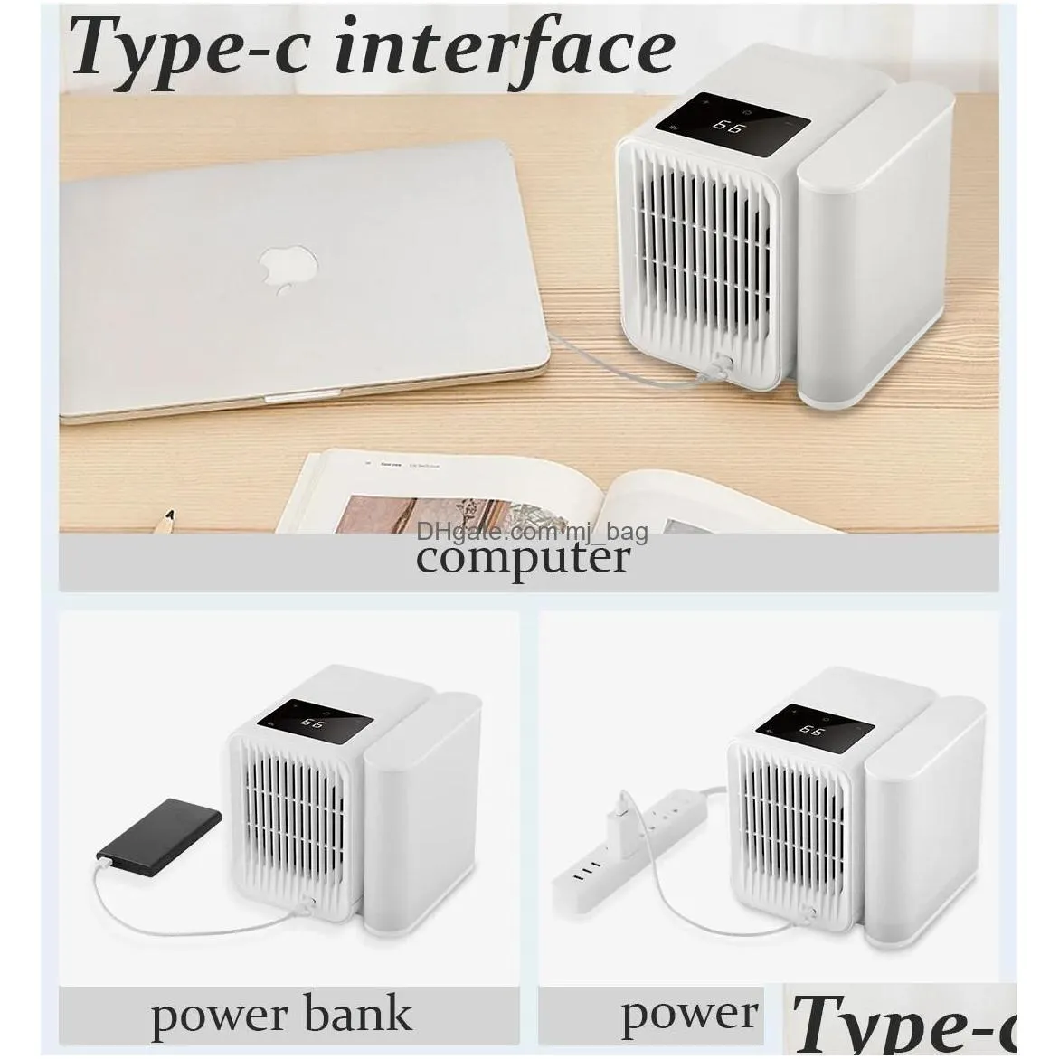 Fans Original Microhoo 3 In 1 Air Conditioner Water Cooling Energy Saving Fan Touch Sn Timing Artic Cooler Humidifier Desktop Drop De Dh2Ao