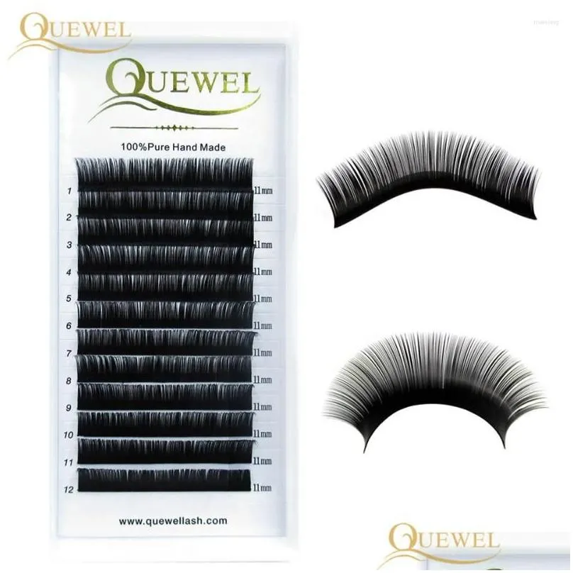 false eyelashes quewel 0.07mm eyelash extension 12lines/tray 8-15 mixed c/cc/d curl silk volume eye lashes makeup faux mink