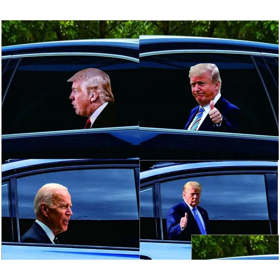 banner flags 25x32cm trump 2024 car sticker banner flags party supplies u.s. presidential election pvc cars window stickers drop del