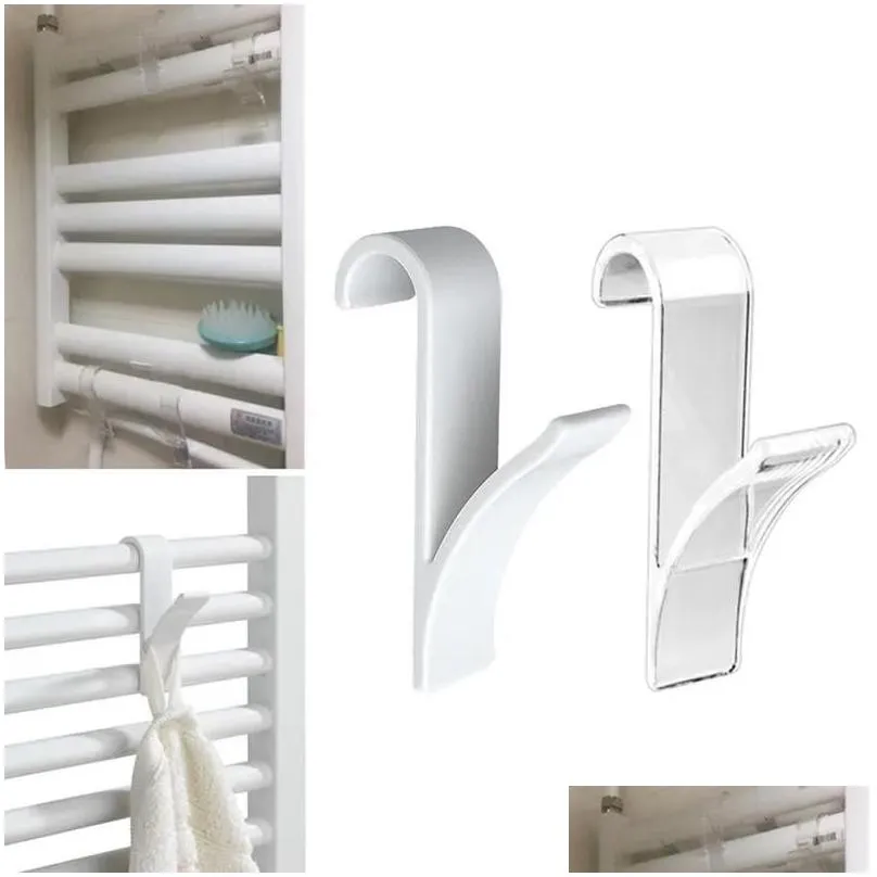 Storage Holders & Racks Kitchen Bathroom Towel Hanger Storage Racks For Heated Radiator Rail Clothes Scarf Hooks Holder 4Pcs Drop Deli Otgdc