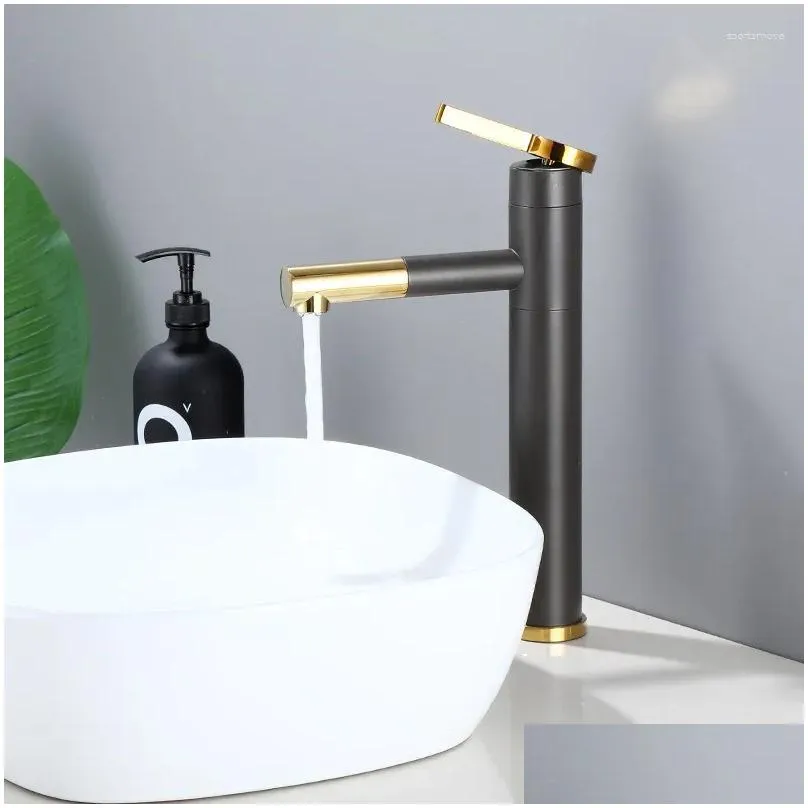 Bathroom Sink Faucets Grayish Gold Platform Basin Pl Type Faucet In The Rotating Washbasin Gun Grey Cold And Tap Drop Delivery Otrco