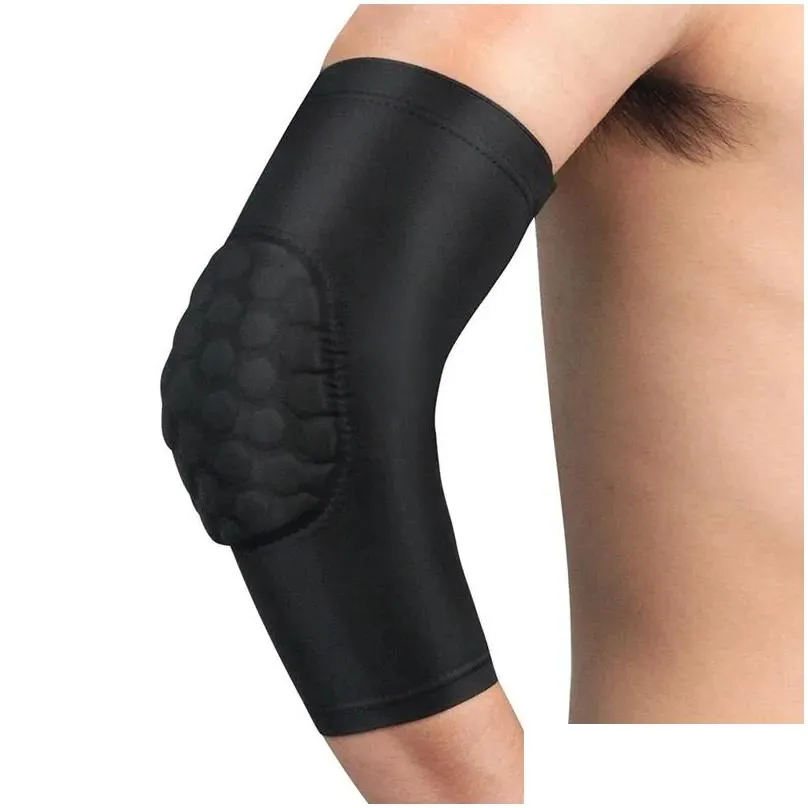 Elbow & Knee Pads Elbow Knee Pads 1Pc Pad Protector Anti-Slip Compression Arm Guard Brace Support Sleeve For Fitness Drop Delivery Spo Dhniw