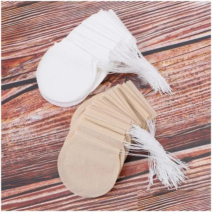 round filter bags coffee tea tools disposable strong penetration natural unbleached wood pulp paper infuser for loose leaf zz