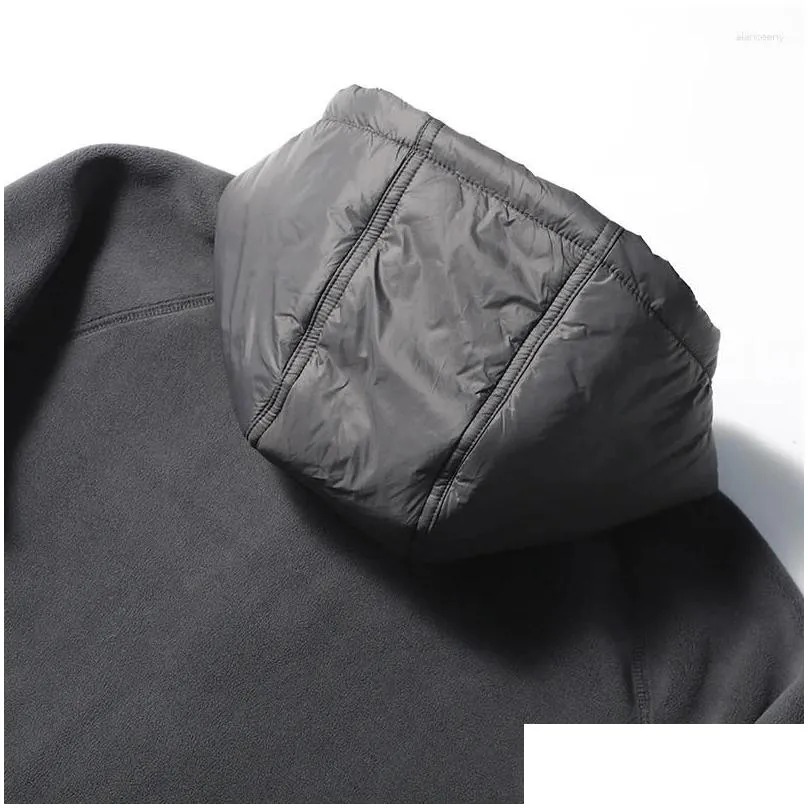 men`s jackets winter men hooded thicken jacket plush warm fleece casual coat loose outdoor male