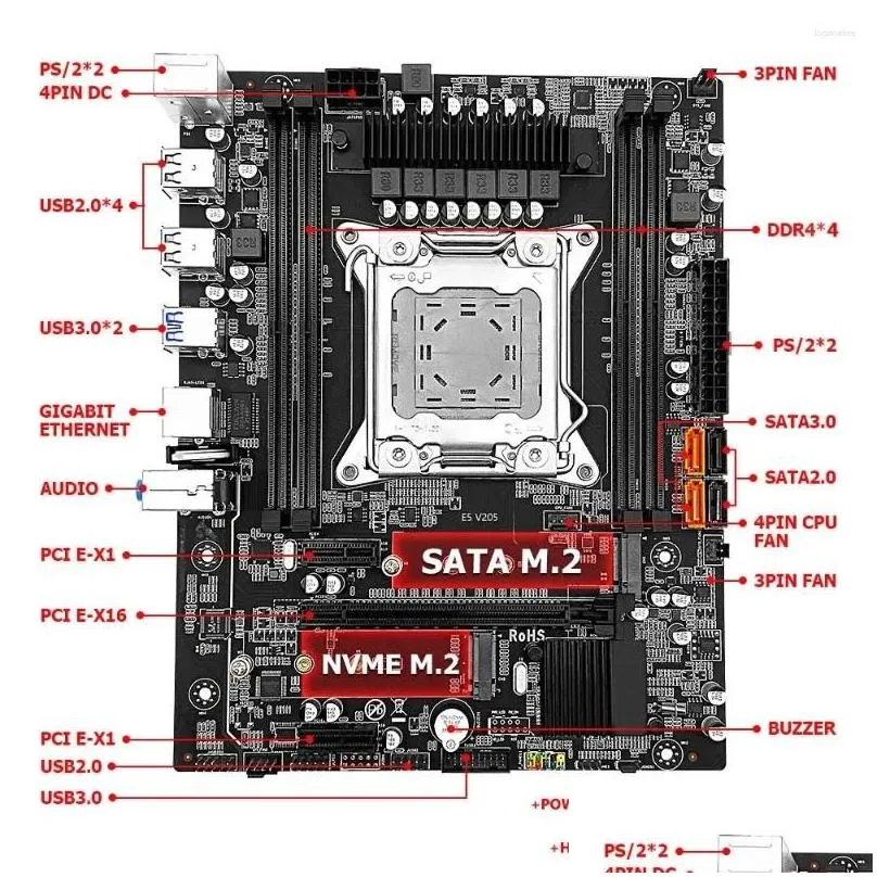 motherboards keyiyou lga 2011-3 x99 v205 kit xeon 2650 v4 cpu processor ddr4 64gb 2133mhz ecc reg ram support sata 3.0 nvme m.2 pcie