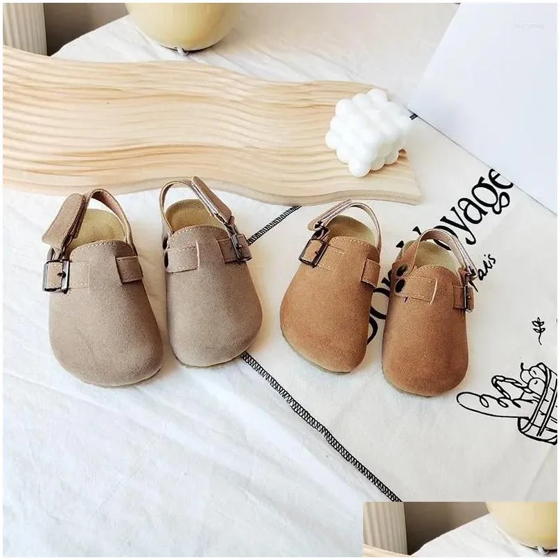 slipper children`s fleece elastic clogs baby boys girls plush prewalker winter warm soft sole shoes anti-slippery footwear