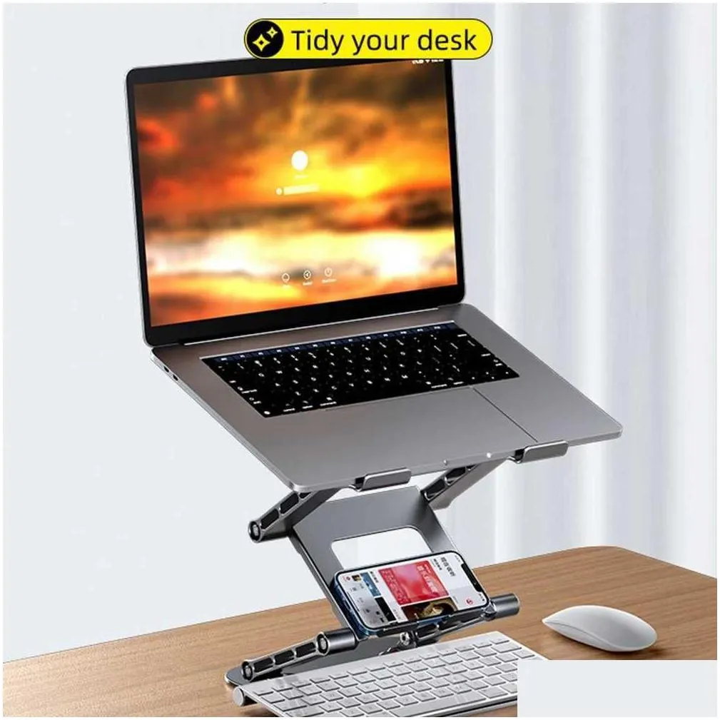 tablet pc stands laptop stand aluminium allo foldable notebook support for the tablet macbook portable fold holder cooling bracket support