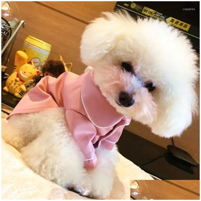 Dog Apparel Solid Shirts Pajamas Clothes Small For Dogs Clothing Pet Outfits Cute Spring Summer Yorkies Black Boy Ropa Para Drop Deli Dhzkq