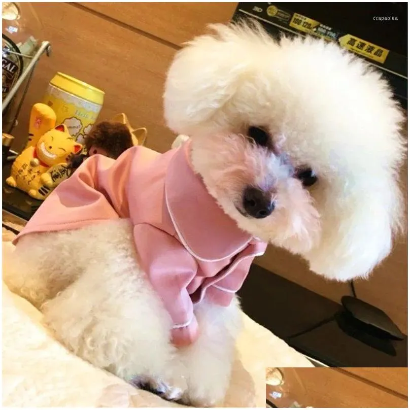 Dog Apparel Solid Shirts Pajamas Clothes Small For Dogs Clothing Pet Outfits Cute Spring Summer Yorkies Black Boy Ropa Para Drop Deli Dhzkq