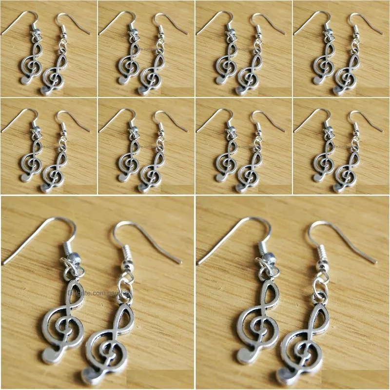 Dangle & Chandelier Fashio New Sell Zinc Alloy Ancient Sier Musical Note Charm Pendants Drop Earrings Women Jewelry Holiday Gifts 50P Dhnd6