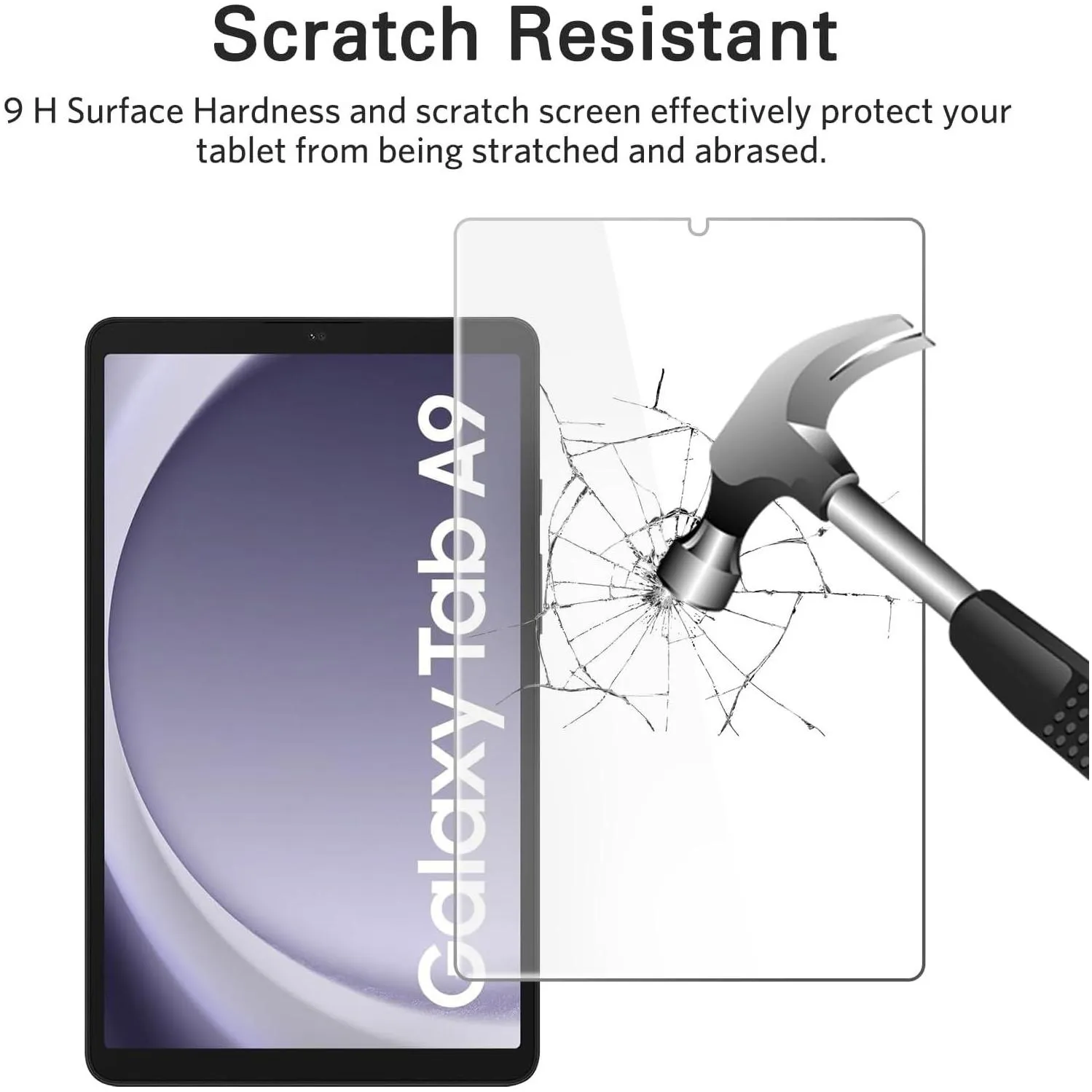 screen protector for samsung galaxy tab a9 2023, 8.7 inch, hd tempered glass 9h film guard