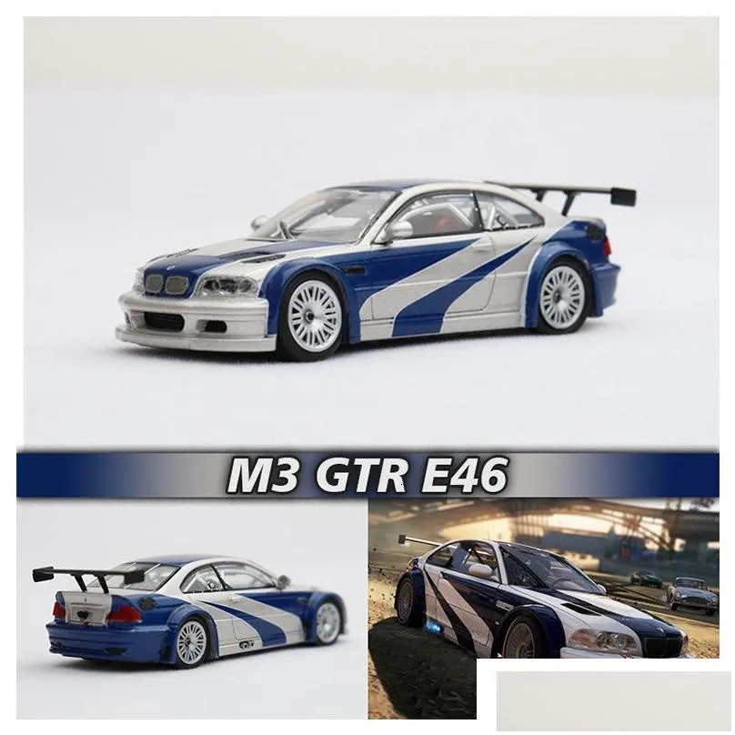 diecast model gp in stock 1 64 m3 gtr e game protagonist alloy diorama car collection miniature carros toys 230821