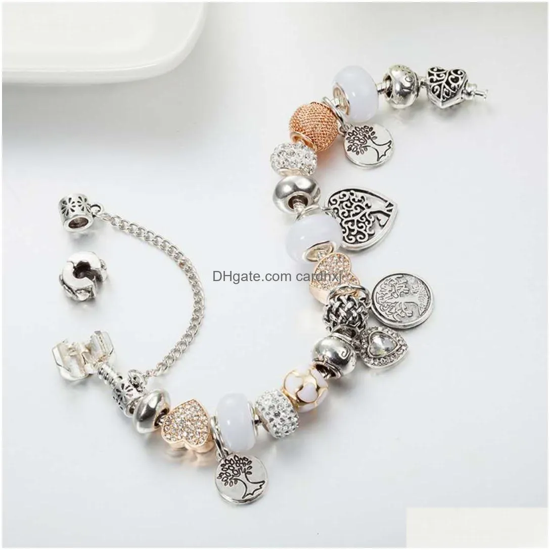 Charm Bracelets Wholesale-Designer Charm 925 Sier Bracelets For Women Pendant Bangle Love Beads As Gift Diy Wedding Jewelry Drop Deli Dhxpo