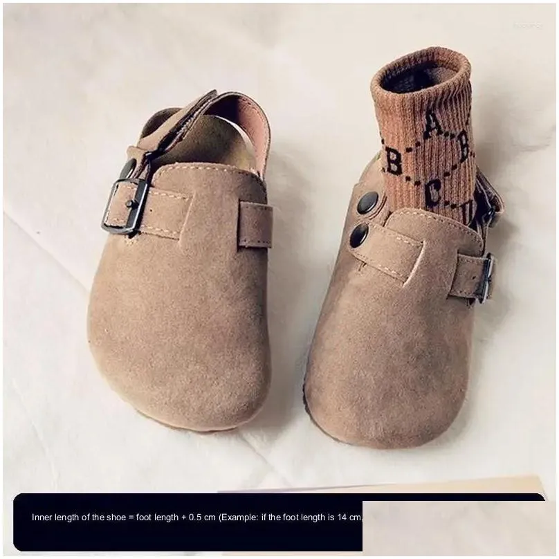 slipper children`s fleece elastic clogs baby boys girls plush prewalker winter warm soft sole shoes anti-slippery footwear