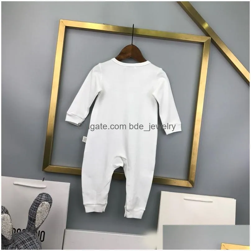 baby pure cotton long sleeved clothes little girls 2024 spring kids rompers classic print jumpsuits clothing for borns autumn