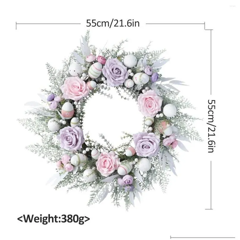 decorative flowers garland door hanging decoration rattan 40cm easter foam multicolor spring wreath