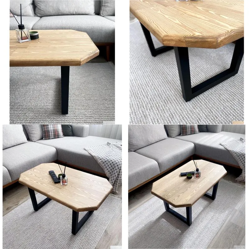 Living Room Furniture Wood Coffee Table Mid-Century Modern Handmade For Living Room With U-Shaped Legs Drop Delivery Home Garden Furni Otij4