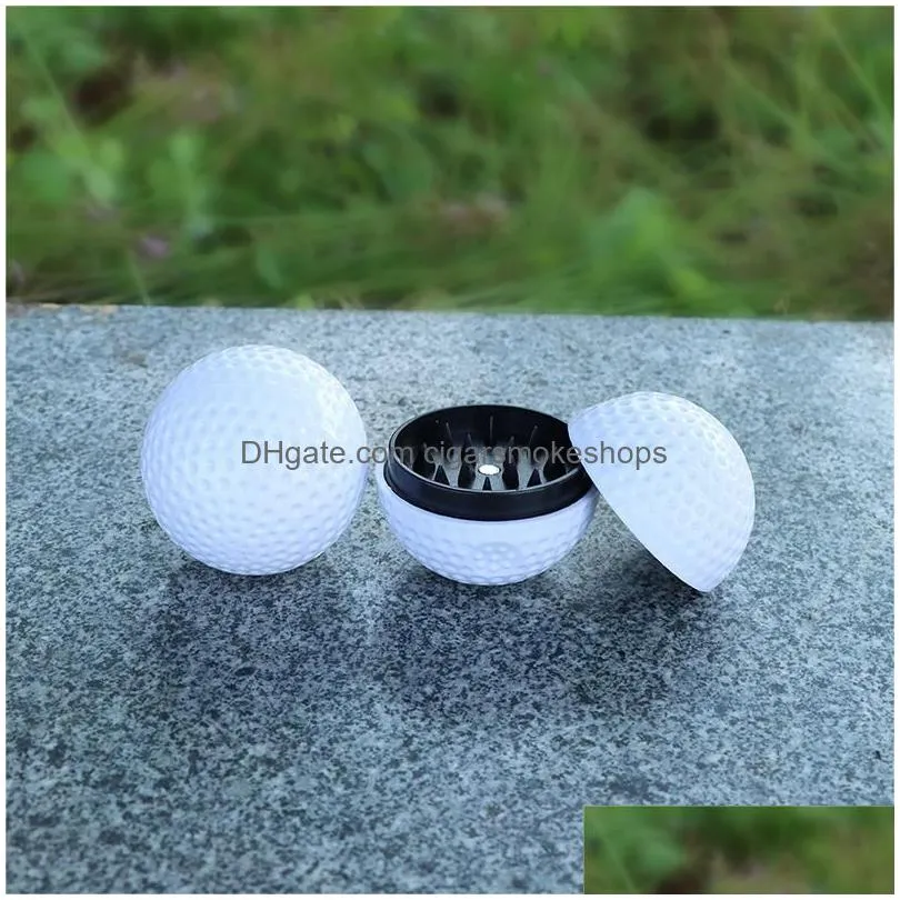 Herb Grinder 4M Herb Grinder 2 Layers Golf Ball White Acrylic Smoking Grinders 1.7 Inch Mini Plastic Smoke Tobacco Accessories Drop De Dhybi