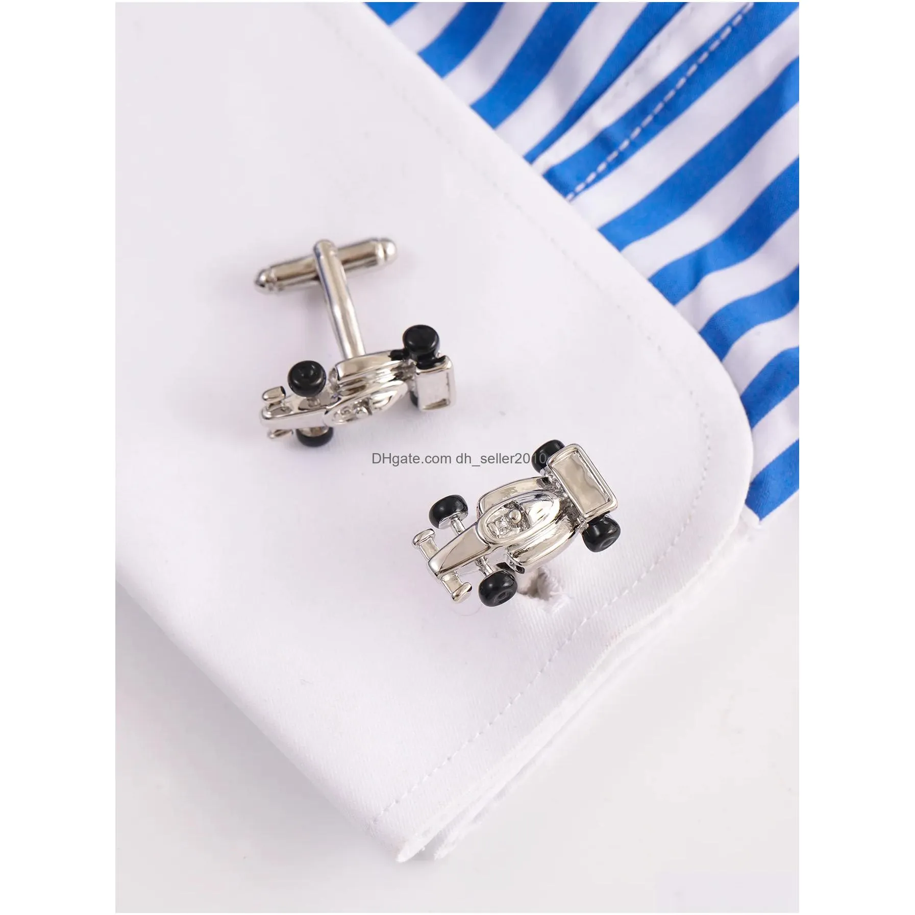 Cuff Links Sier Forma Race Car Styling Brass Mens Fashion Personality Creative Handsome Cuff Retainer Cufflinks Drop Delivery Jewelry Dhm8L