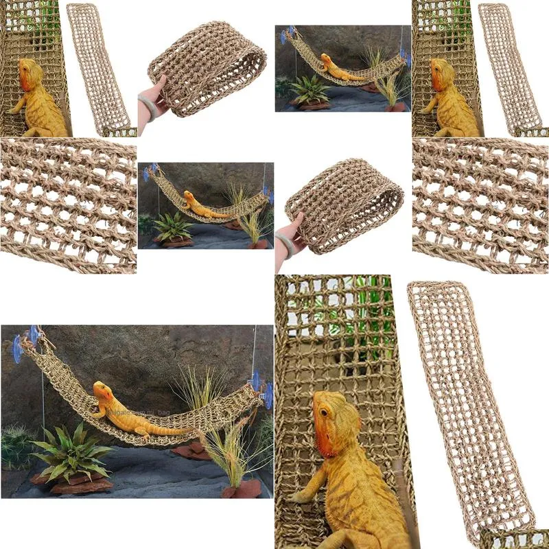 Reptile Supplies Decor Rec Reptile Lizard Lounger Bearded Dragon Sea Hammock Swing Hanging Net For Anole Gecko Iguana Hermit Crab Drop Dh4Vm