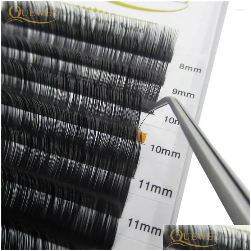 false eyelashes quewel 0.07mm eyelash extension 12lines/tray 8-15 mixed c/cc/d curl silk volume eye lashes makeup faux mink