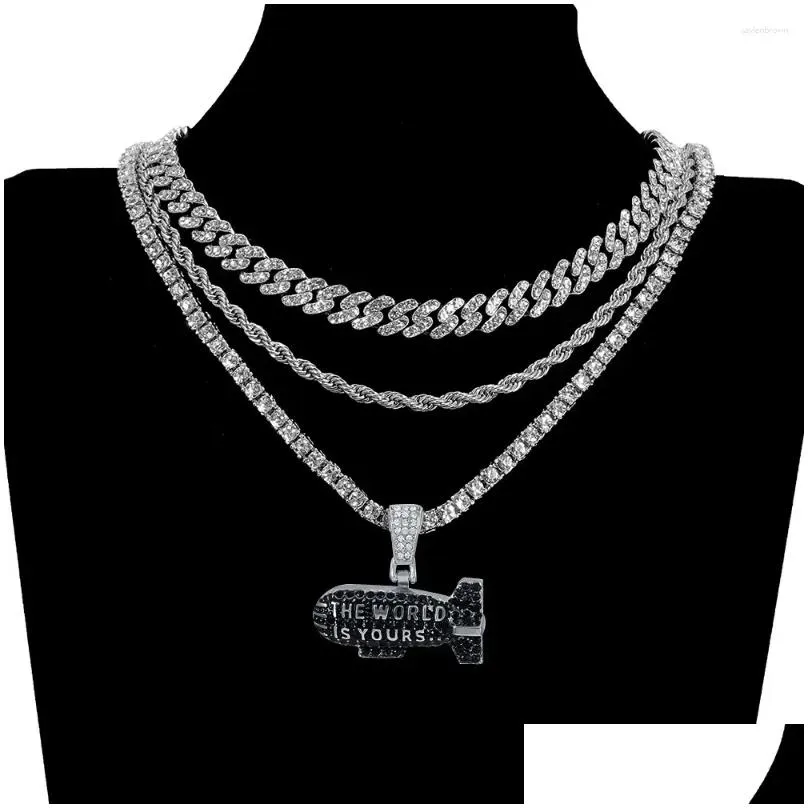 pendant necklaces personality fashion missile is paired with 4mm wide rope chain for men and women