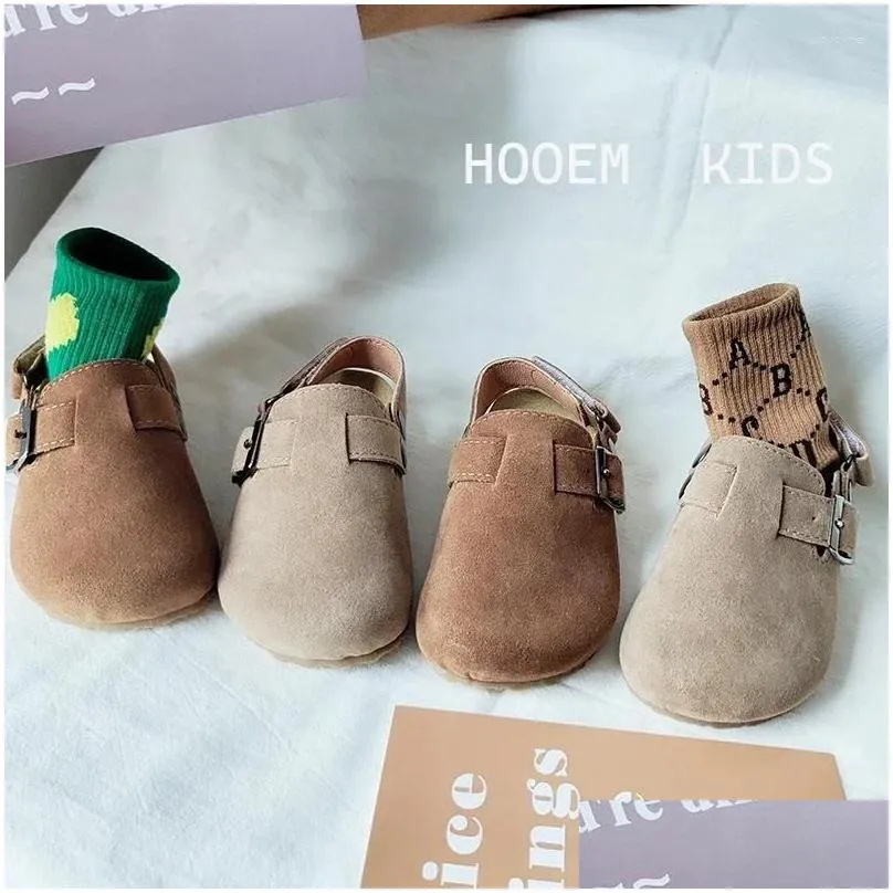 slipper children`s fleece elastic clogs baby boys girls plush prewalker winter warm soft sole shoes anti-slippery footwear