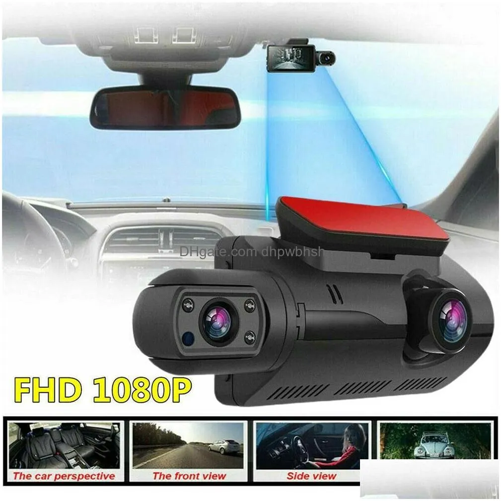 Car Dvr 3 Inch Driving Recorder Front And Rear Dual Lens Camera Wide Angel Parking Reversing Night Vision Dashcam Drop Delivery Mobi Dh3Xm