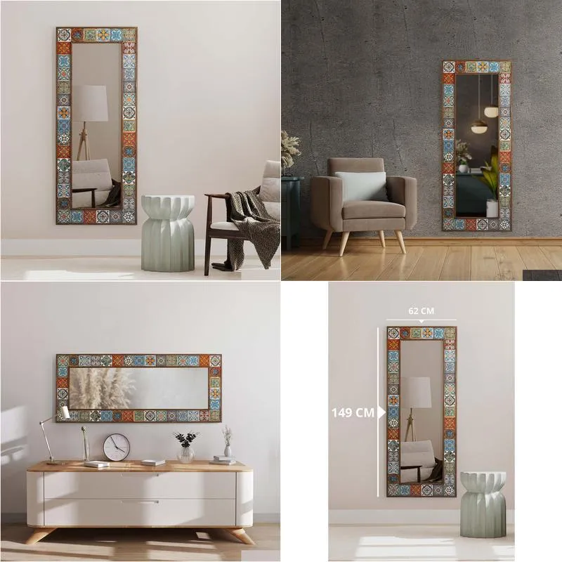 Mirrors Ceramic Stone Large Pier Glass Mirror - Home Decor Wall Hanging Bohemian Drop Delivery Home Garden Home Decor Otbhd