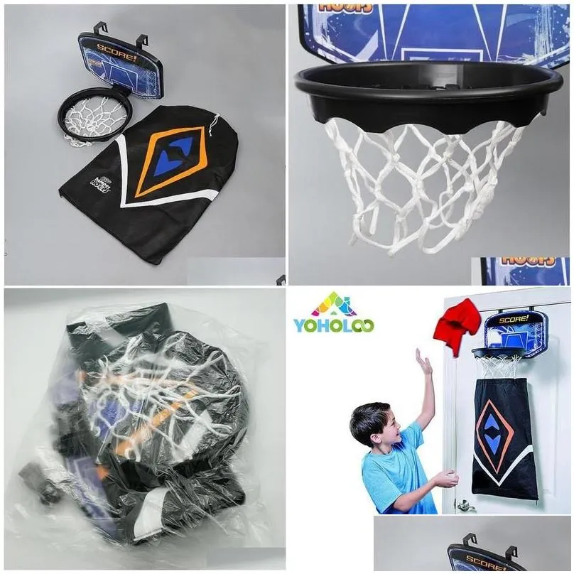 laundry bags basket 2in1 basketball backboard hoop hamper with detachable dirty bag for kids hooirty clothes storage y200429 drop de