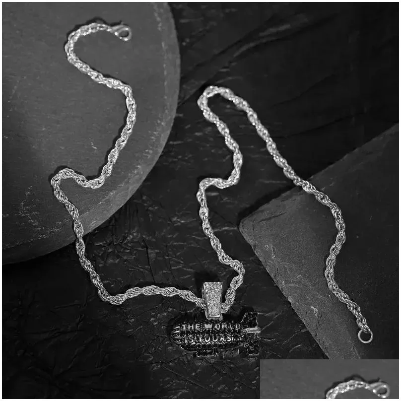 pendant necklaces personality fashion missile is paired with 4mm wide rope chain for men and women