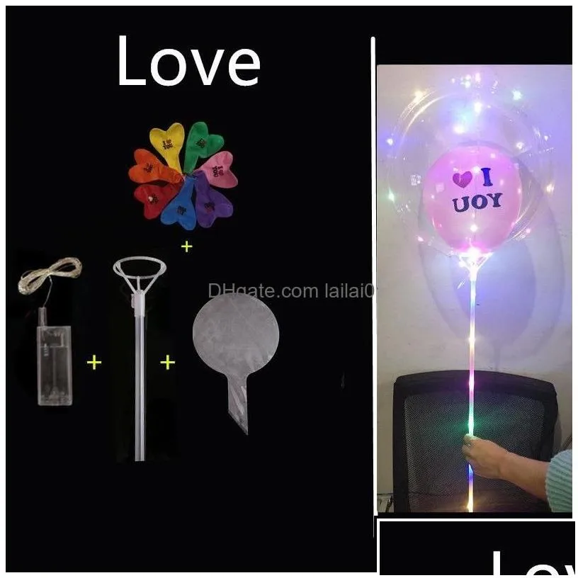party decoration 20 inch luminous bobo balloon transparent led light up balloons flashing for birthday wedding drop delivery home ga