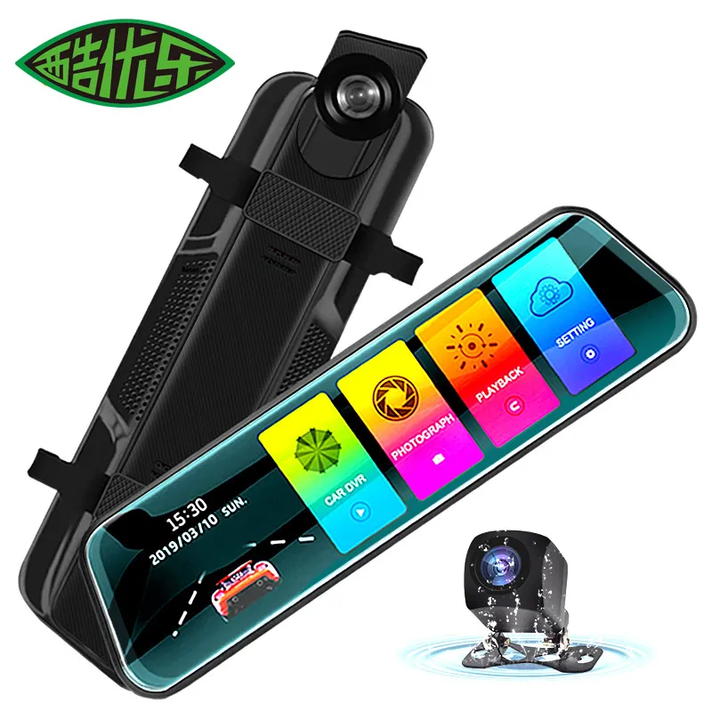 DHgate.com:10-Inch Touch Screen Rearview Mirror Dashcam with Dual Lens ...