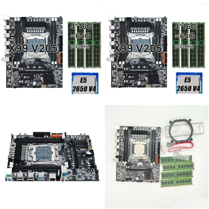 motherboards keyiyou lga 2011-3 x99 v205 kit xeon 2650 v4 cpu processor ddr4 64gb 2133mhz ecc reg ram support sata 3.0 nvme m.2 pcie