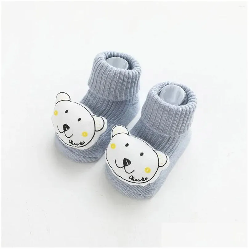 boots children anti-slip shoes born baby girl cotton non-slip floor socks boy rubber sole cartoon bear decro cute infant