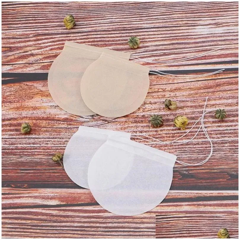 round filter bags coffee tea tools disposable strong penetration natural unbleached wood pulp paper infuser for loose leaf zz