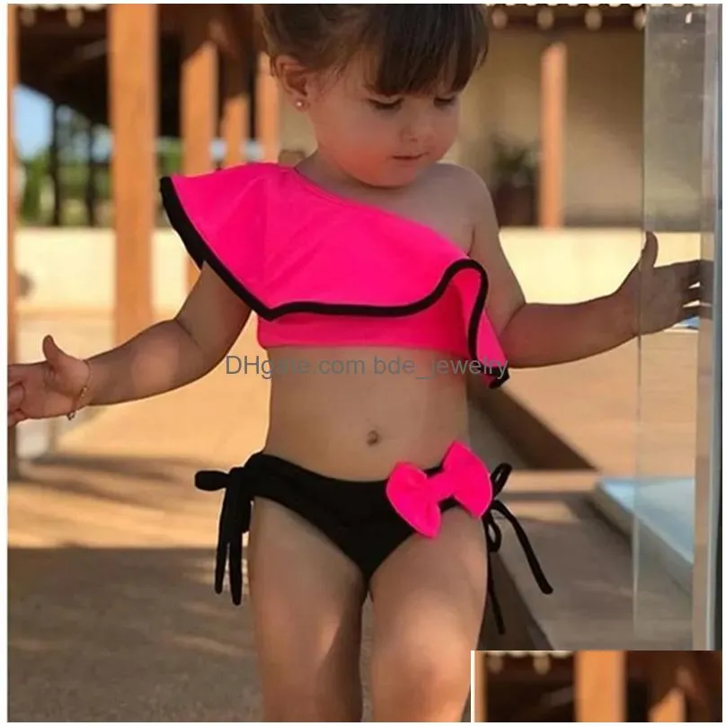 sfit summer baby girls bikini set two pieces swimsuit family matching mother swimwear beach ruffle bow costume bathing suit 3358590