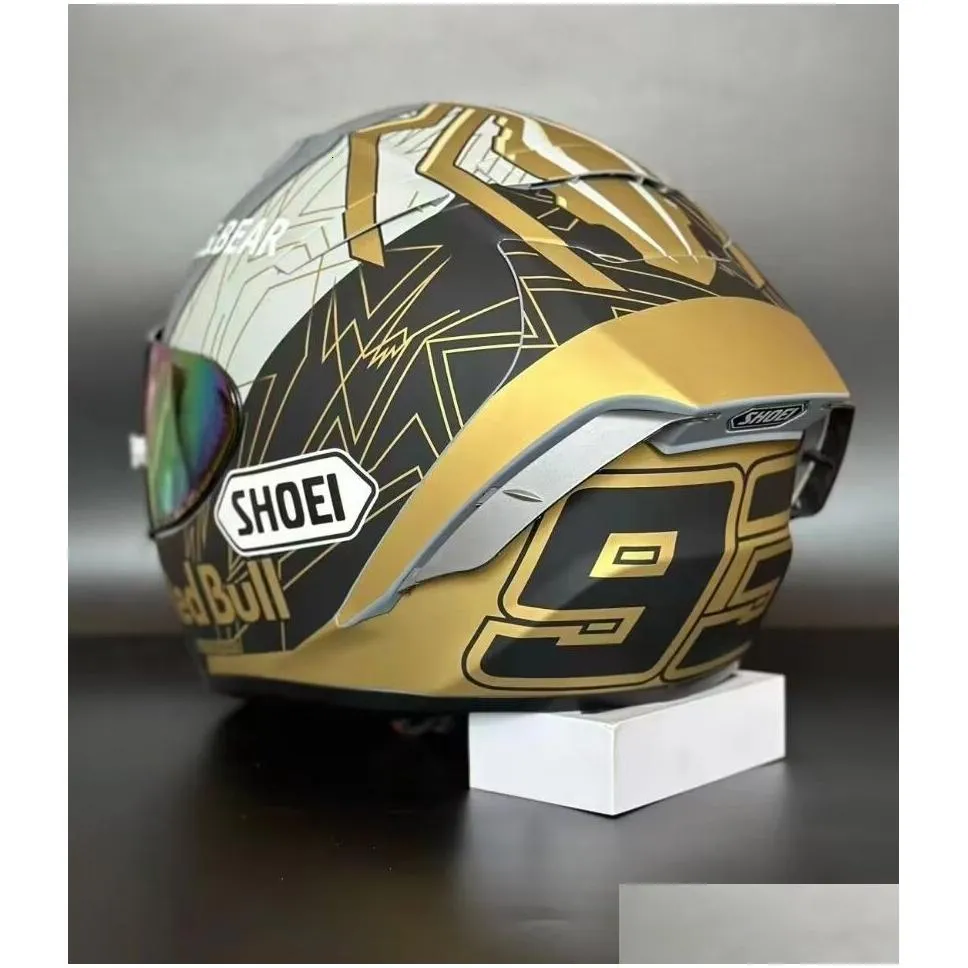 skates helmets motorcycle full face shoei x 14 x spirit iii special x fourteen edition racing red gold ant 230421