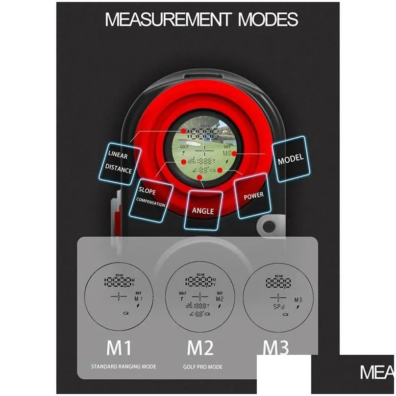 Golf Training Aids Sh005 1000M Digital Range Finder Telescope Monocar Display Rangefinder Lcd Hunting Drop Delivery Dhkm2