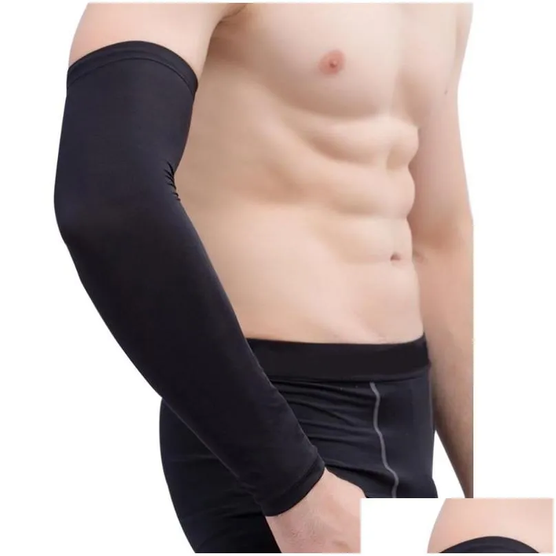 Elbow & Knee Pads 1Pc Compression Stretch Brace Armwarmer Arm Sleeves For Outdoor Sports Basketball Elbow Protective Er Drop Delivery Dhw25