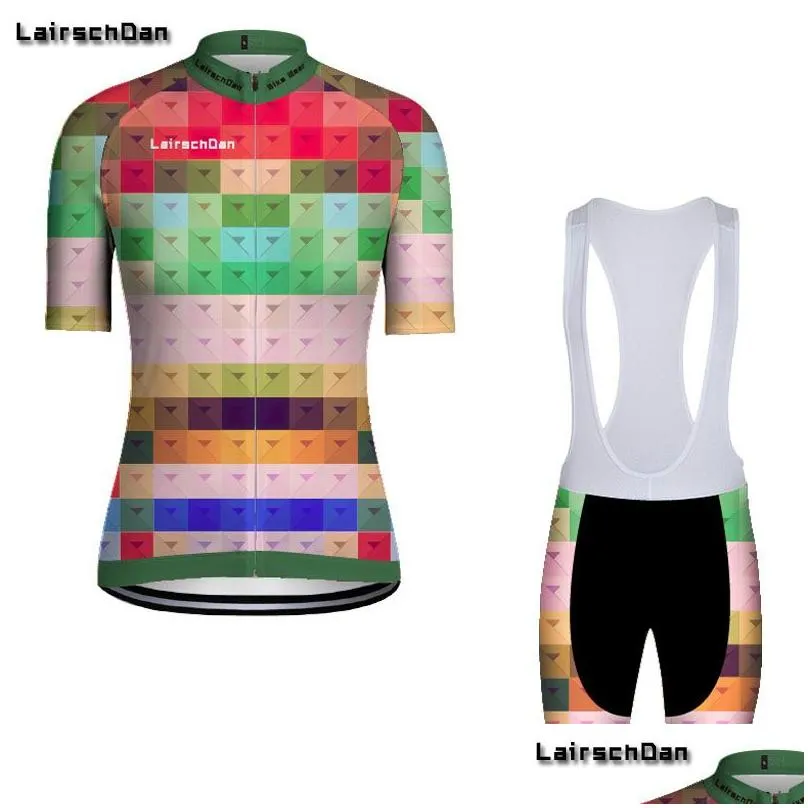 Cycling Jersey Sets Sptgrvo Lairschdan Pro Team Womens Summer Breathable Short Sleeve Cycling Jersey Kit Ropa Maillot Mtb Bicycle Clot Dhjoh