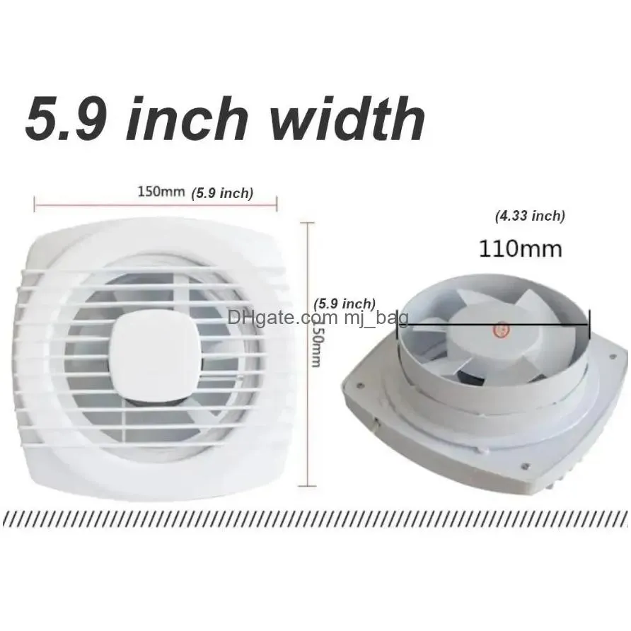 Fans 220V 4/6/7Inch Silence Ventilating Strong Exhaust Extractor Fan For Window Wall Bathroom Toilet Kitchen Mounted 110/150/180Mm Dr Dhhez