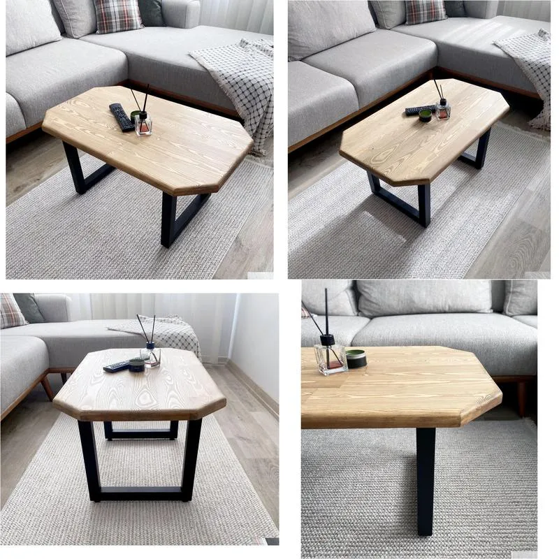 Living Room Furniture Wood Coffee Table Mid-Century Modern Handmade For Living Room With U-Shaped Legs Drop Delivery Home Garden Furni Otij4